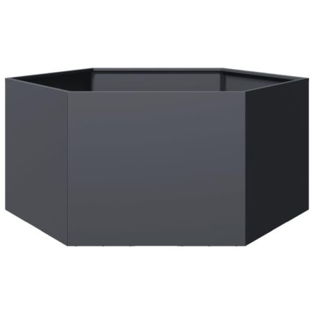 Plantekasse 104x90x45 cm sekskantet stål antracitgrå