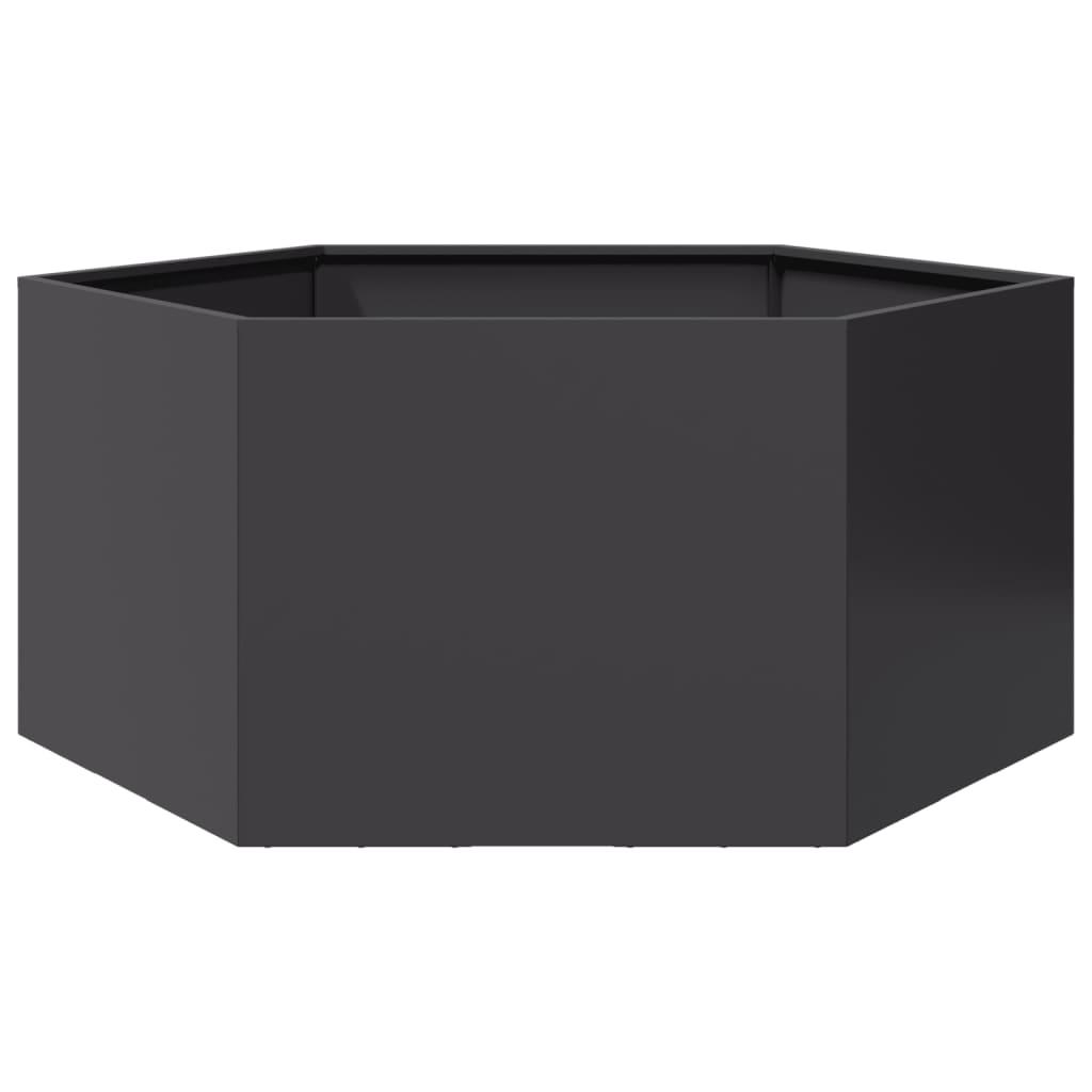 Plantekasse 104x90x45 cm sekskantet stål sort Plantekasse 104x90x45 cm sekskantet stål sort