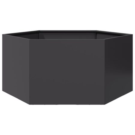 Plantekasse 104x90x45 cm sekskantet stål sort