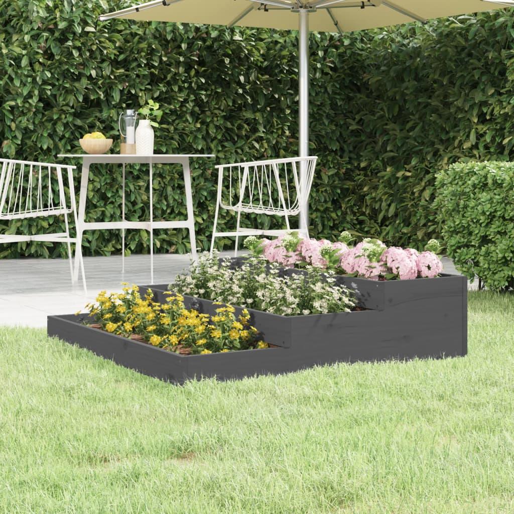 Plantekasse 107x107x27 cm massivt fyrretræ grå Plantekasse 107x107x27 cm massivt fyrretræ grå