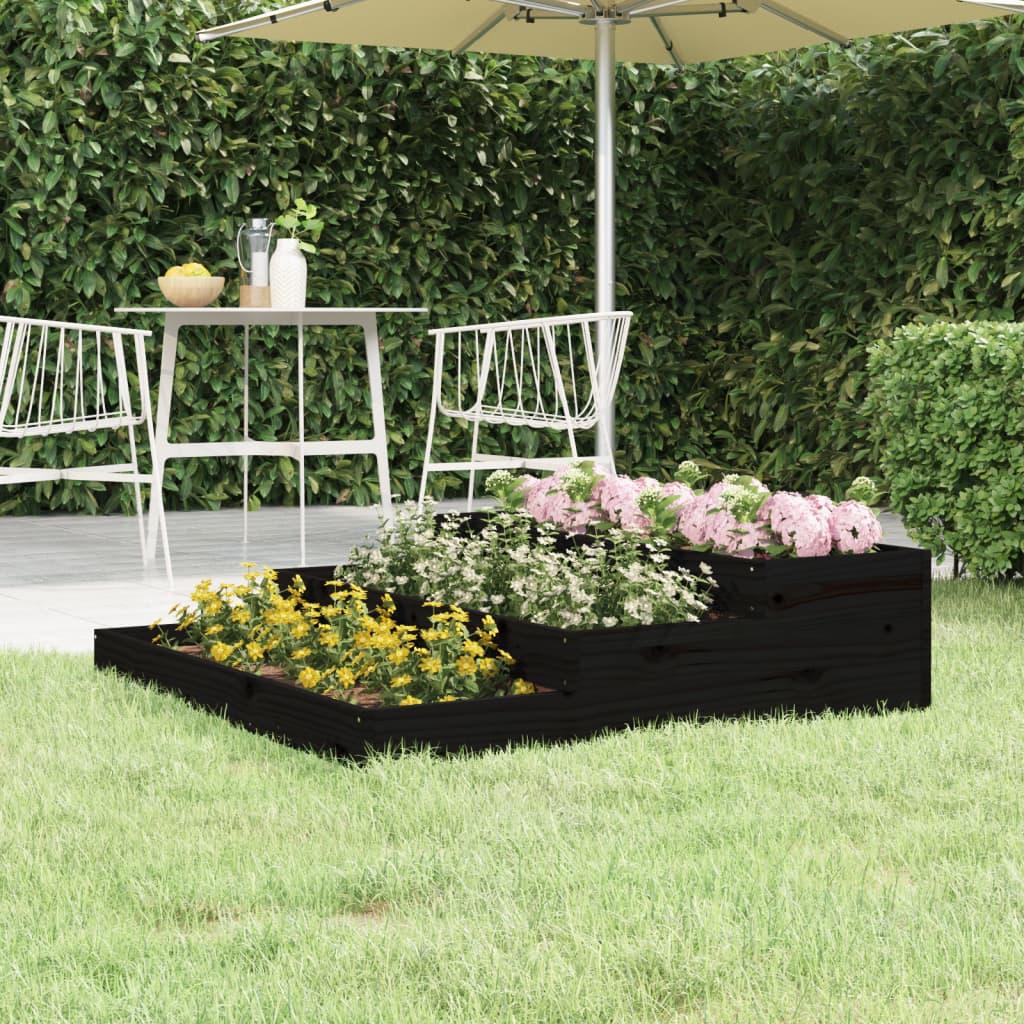 Plantekasse 107x107x27 cm massivt fyrretræ sort Plantekasse 107x107x27 cm massivt fyrretræ sort