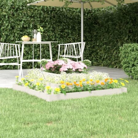 Plantekasse 110x110x27 cm massivt fyrretræ hvid