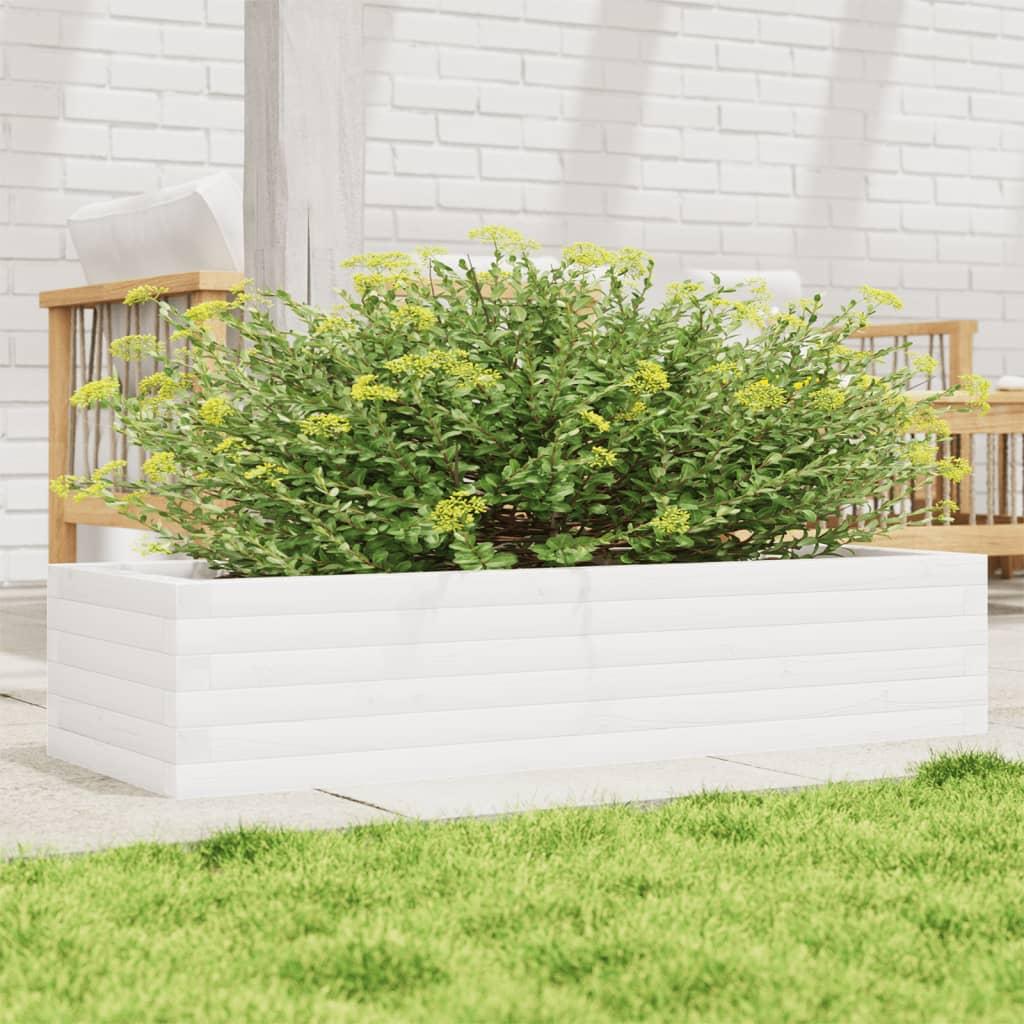 Plantekasse 110x40x23 cm massivt fyrretræ hvid Plantekasse 110x40x23 cm massivt fyrretræ hvid