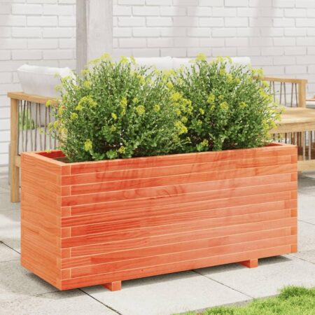 Plantekasse 110x40x49,5 cm massivt fyrretræ gyldenbrun
