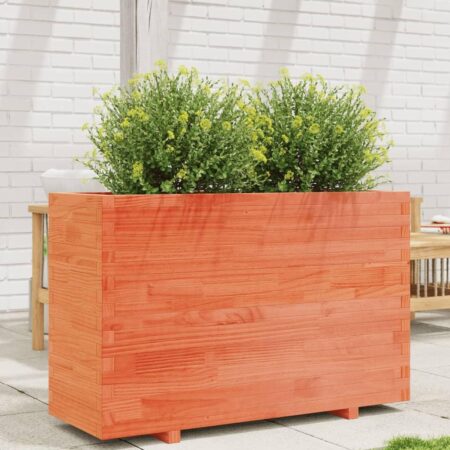 Plantekasse 110x40x72,5 cm massivt fyrretræ gyldenbrun