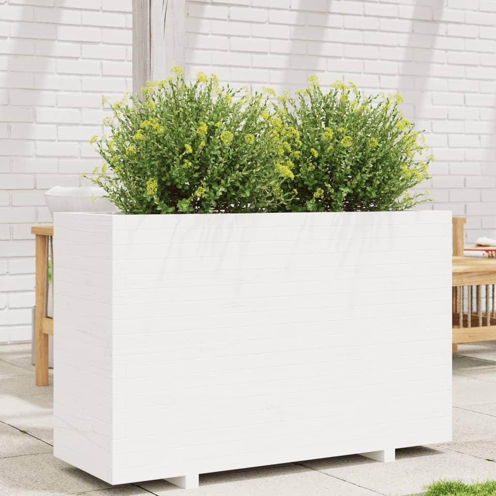 Plantekasse 110x40x72,5 cm massivt fyrretræ hvid Plantekasse 110x40x72,5 cm massivt fyrretræ hvid