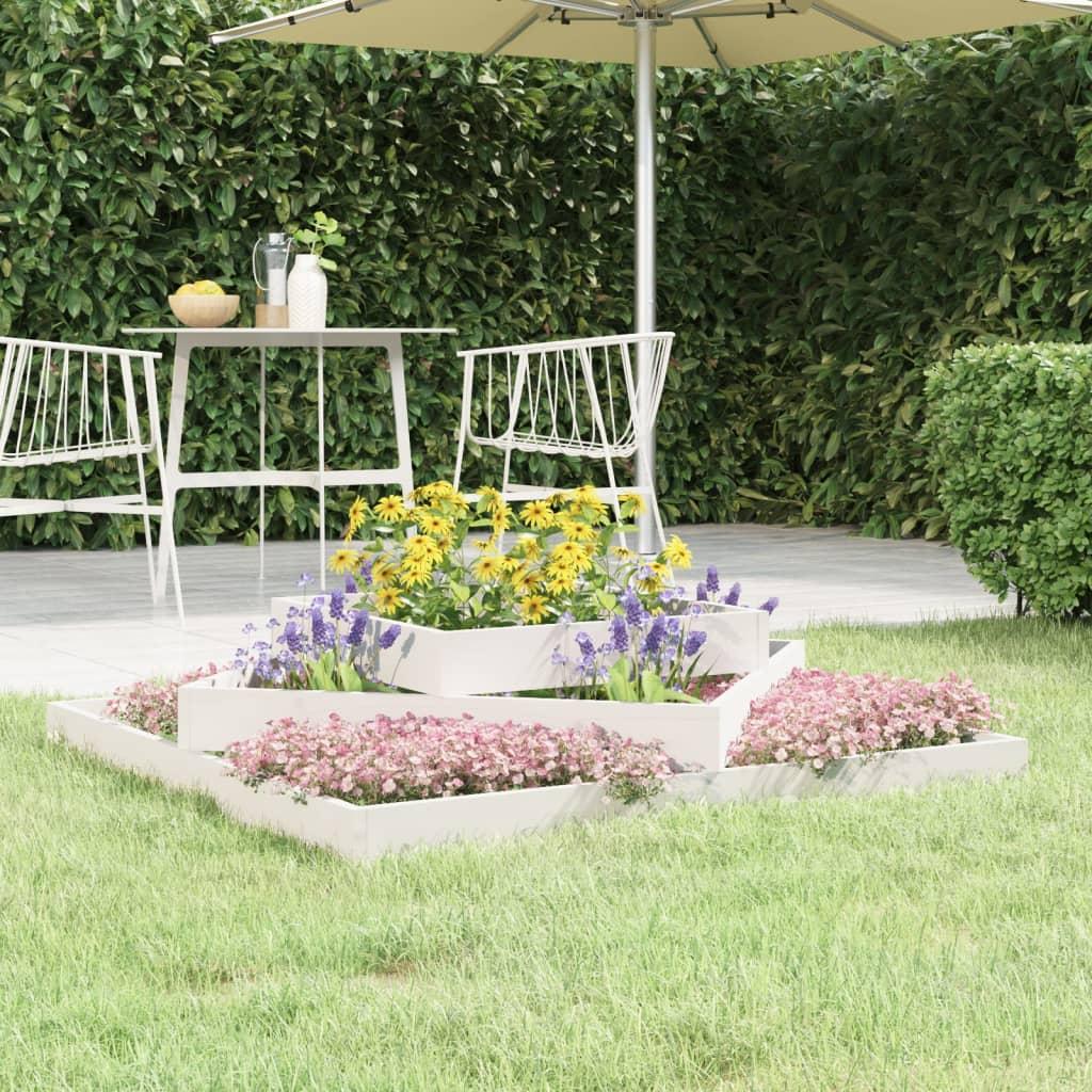 Plantekasse 112x112x27 cm massivt fyrretræ hvid Plantekasse 112x112x27 cm massivt fyrretræ hvid