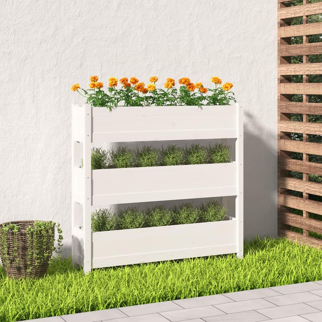 Plantekasse 112x25x104,5 cm massivt fyrretræ hvid Plantekasse 112x25x104,5 cm massivt fyrretræ hvid