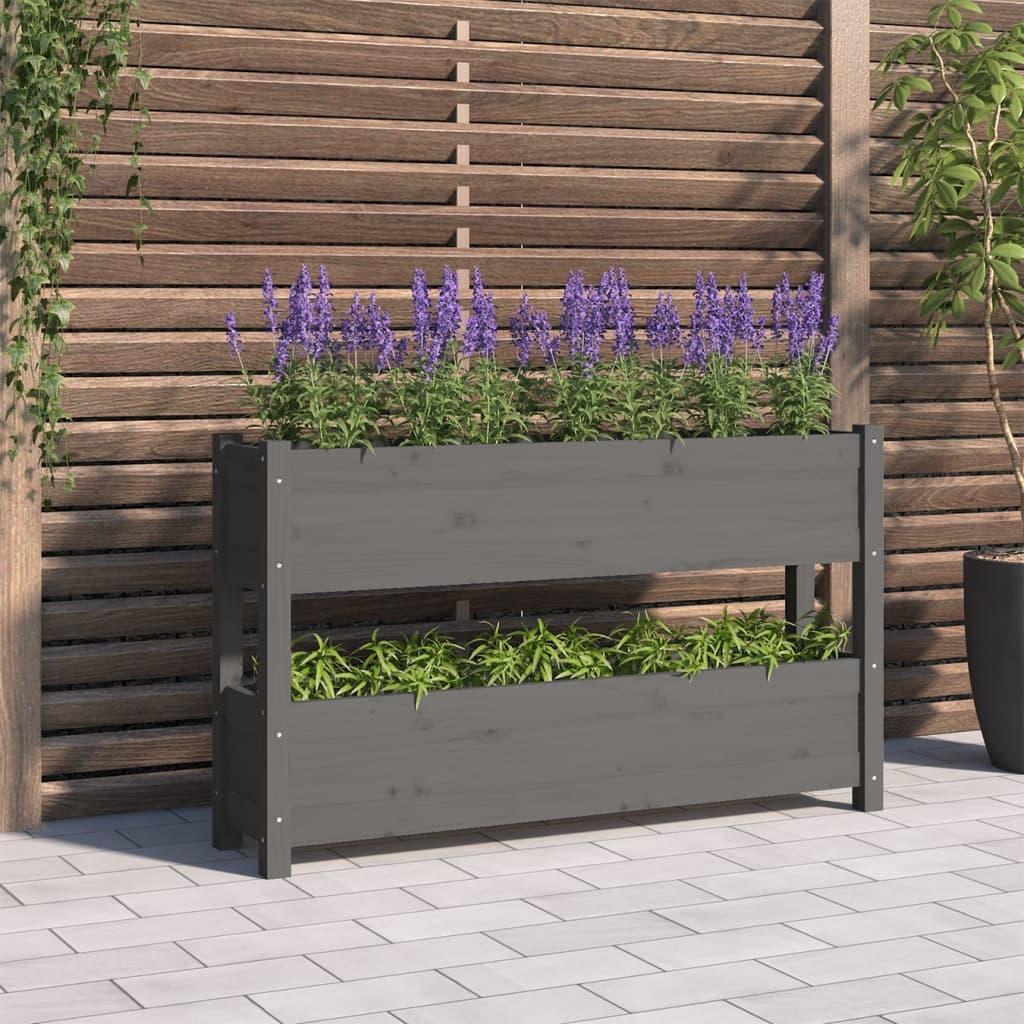 Plantekasse 112x25x66 cm massivt fyrretræ grå Plantekasse 112x25x66 cm massivt fyrretræ grå