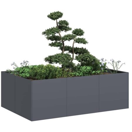 Plantekasse 120x80x40 cm stål antracitgrå