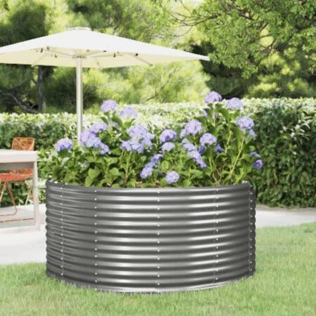 Plantekasse 140x140x68 cm galvaniseret stål grå
