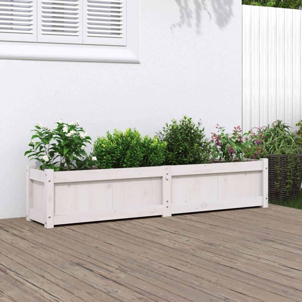 Plantekasse 150x31x31 cm massivt fyrretræ hvid Plantekasse 150x31x31 cm massivt fyrretræ hvid