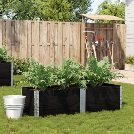 Plantekasse 150x50 cm massivt fyrretræ sort