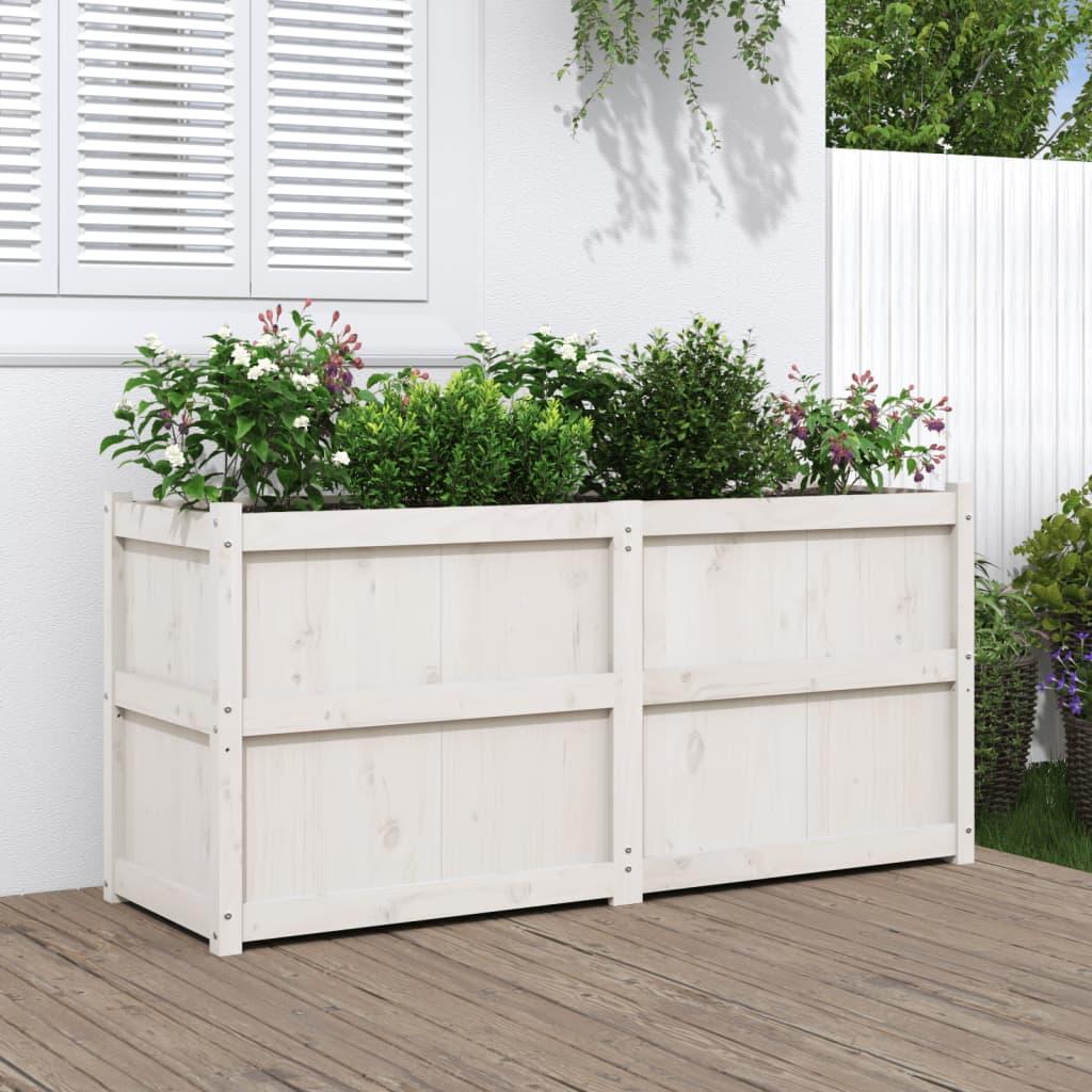 Plantekasse 150x50x70 cm massivt fyrretræ hvid Plantekasse 150x50x70 cm massivt fyrretræ hvid