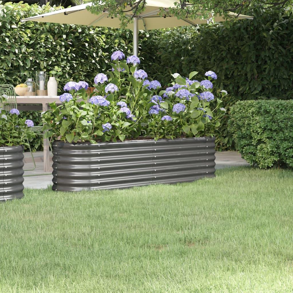 Plantekasse 152x40x36 cm pulverlakeret stål grå Plantekasse 152x40x36 cm pulverlakeret stål grå