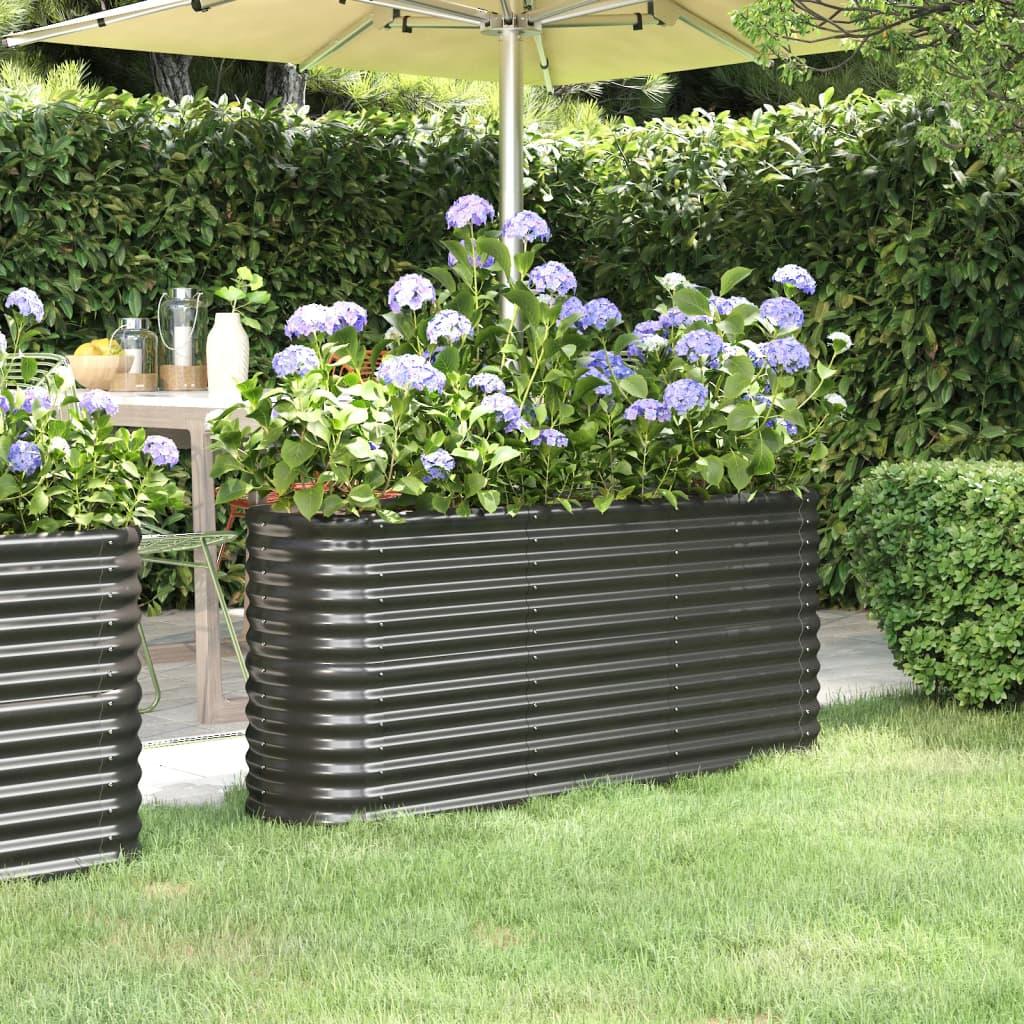 Plantekasse 152x40x68 cm pulverlakeret stål antracitgrå Plantekasse 152x40x68 cm pulverlakeret stål antracitgrå