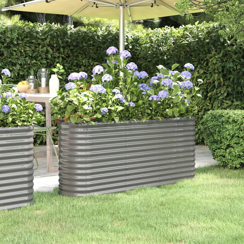 Plantekasse 152x40x68 cm pulverlakeret stål grå Plantekasse 152x40x68 cm pulverlakeret stål grå