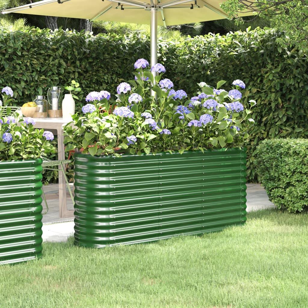 Plantekasse 152x40x68 cm pulverlakeret stål grøn Plantekasse 152x40x68 cm pulverlakeret stål grøn