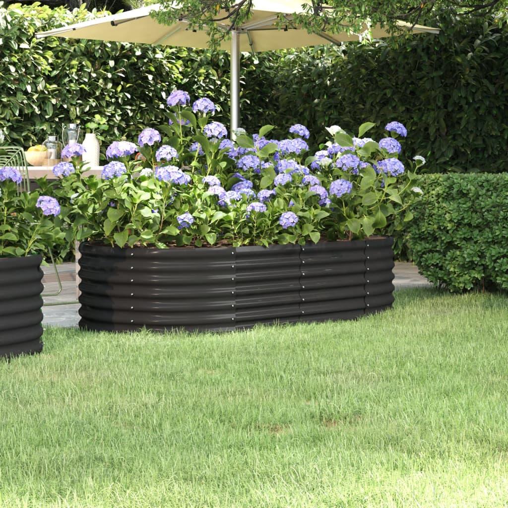 Plantekasse 152x80x36 cm pulverlakeret stål antracitgrå Plantekasse 152x80x36 cm pulverlakeret stål antracitgrå
