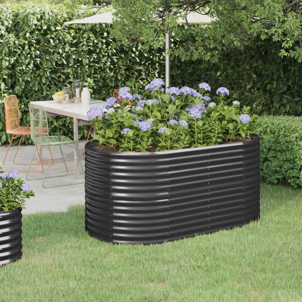 Plantekasse 152x80x68 cm pulverlakeret stål antracitgrå Plantekasse 152x80x68 cm pulverlakeret stål antracitgrå