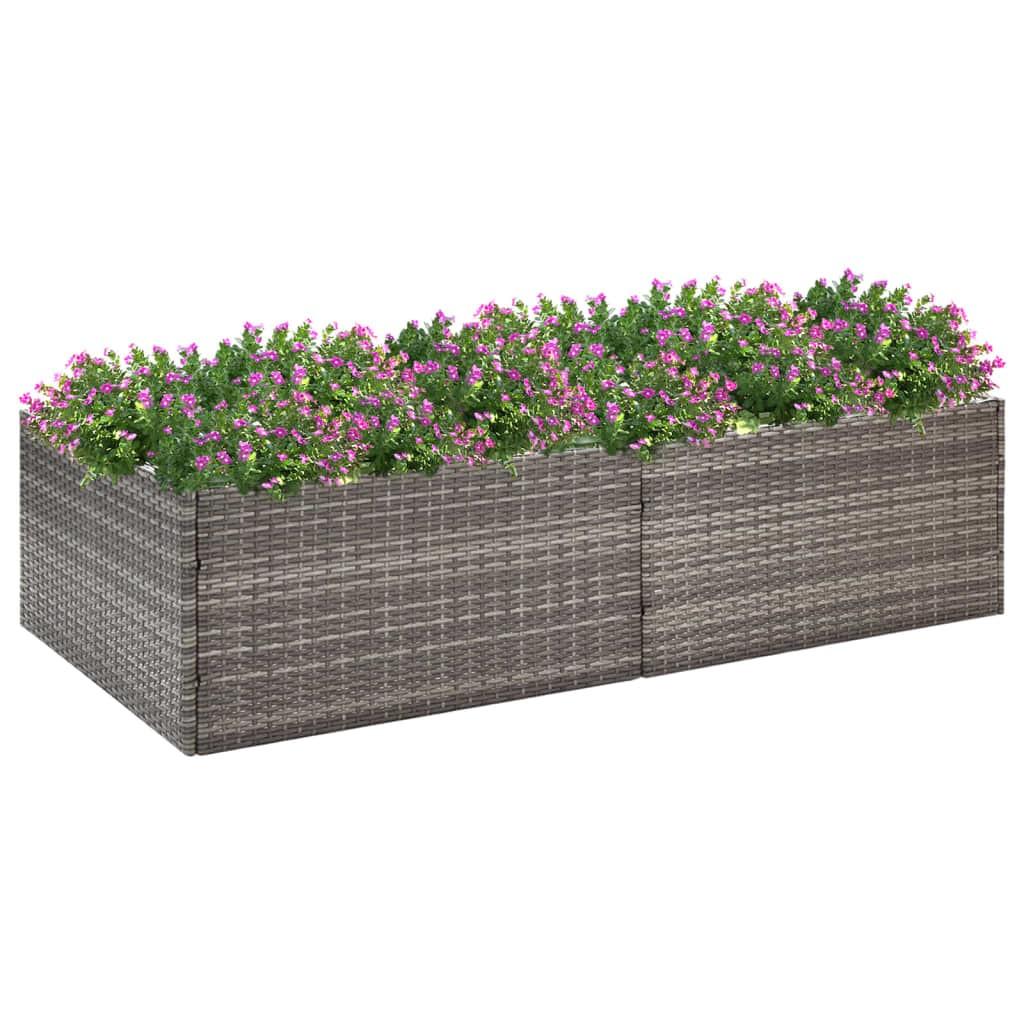 Plantekasse 157x80x40 cm polyrattan grå Plantekasse 157x80x40 cm polyrattan grå
