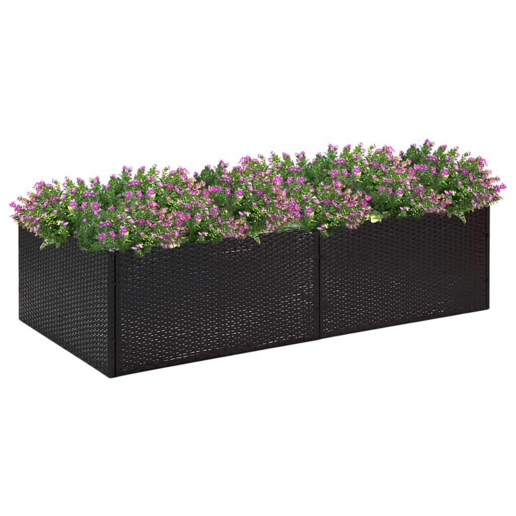 Plantekasse 157x80x40 cm polyrattan sort Plantekasse 157x80x40 cm polyrattan sort