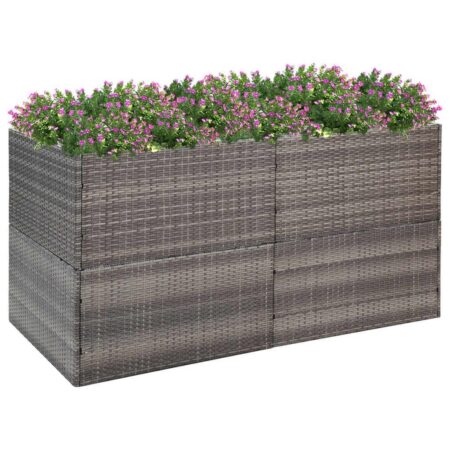 Plantekasse 157x80x80 cm polyrattan grå