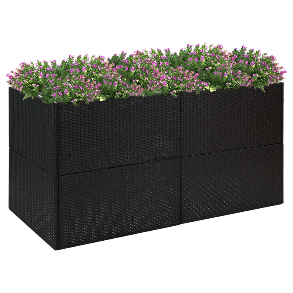 Plantekasse 157x80x80 cm polyrattan sort Plantekasse 157x80x80 cm polyrattan sort