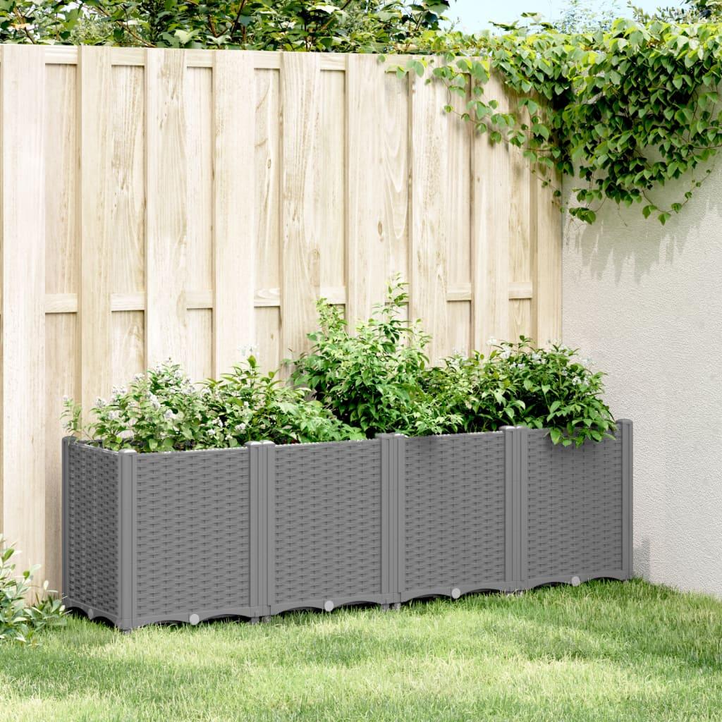 Plantekasse 160x40x53 cm PP lysegrå Plantekasse 160x40x53 cm PP lysegrå
