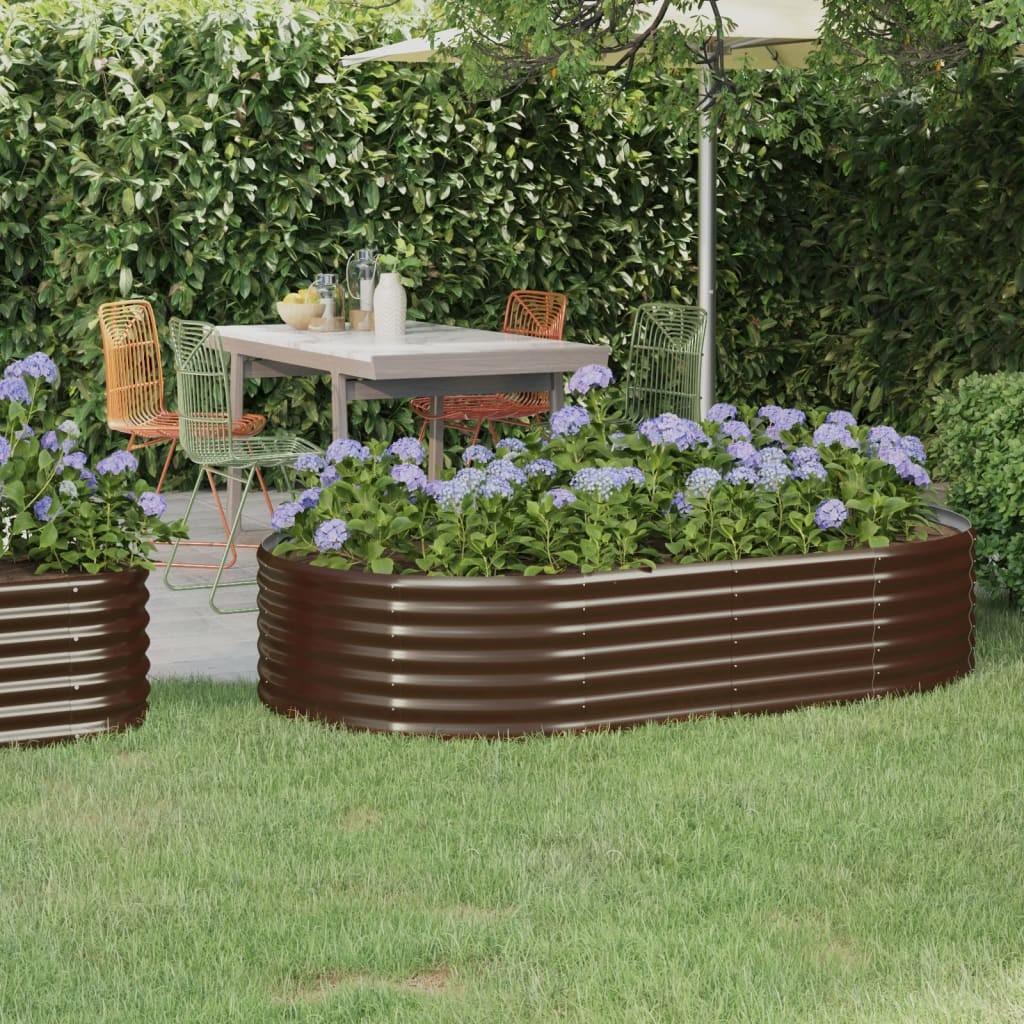 Plantekasse 175x100x36 cm pulverlakeret stål brun Plantekasse 175x100x36 cm pulverlakeret stål brun