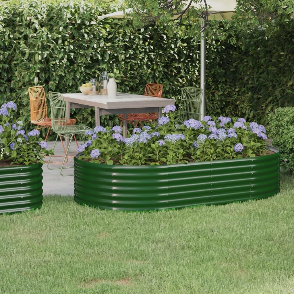 Plantekasse 175x100x36 cm pulverlakeret stål grøn Plantekasse 175x100x36 cm pulverlakeret stål grøn
