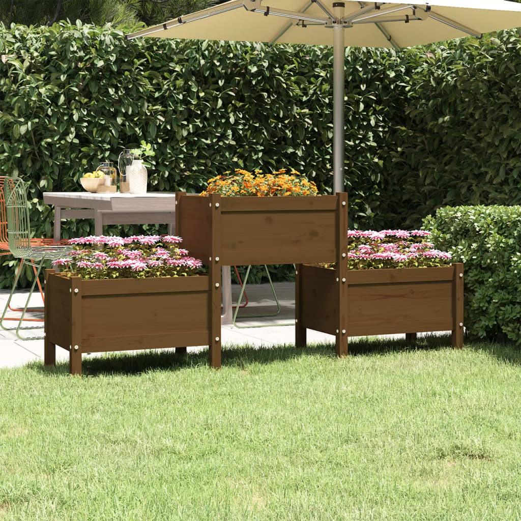 Plantekasse 178,5x44x75 cm massivt fyrretræ gyldenbrun Plantekasse 178,5x44x75 cm massivt fyrretræ gyldenbrun