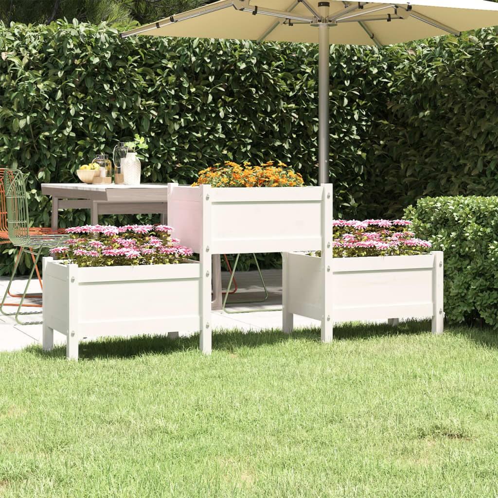 Plantekasse 178,5x44x75 cm massivt fyrretræ hvid Plantekasse 178,5x44x75 cm massivt fyrretræ hvid