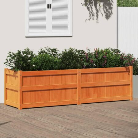 Plantekasse 180x50x50 cm massivt fyrretræ gyldenbrun