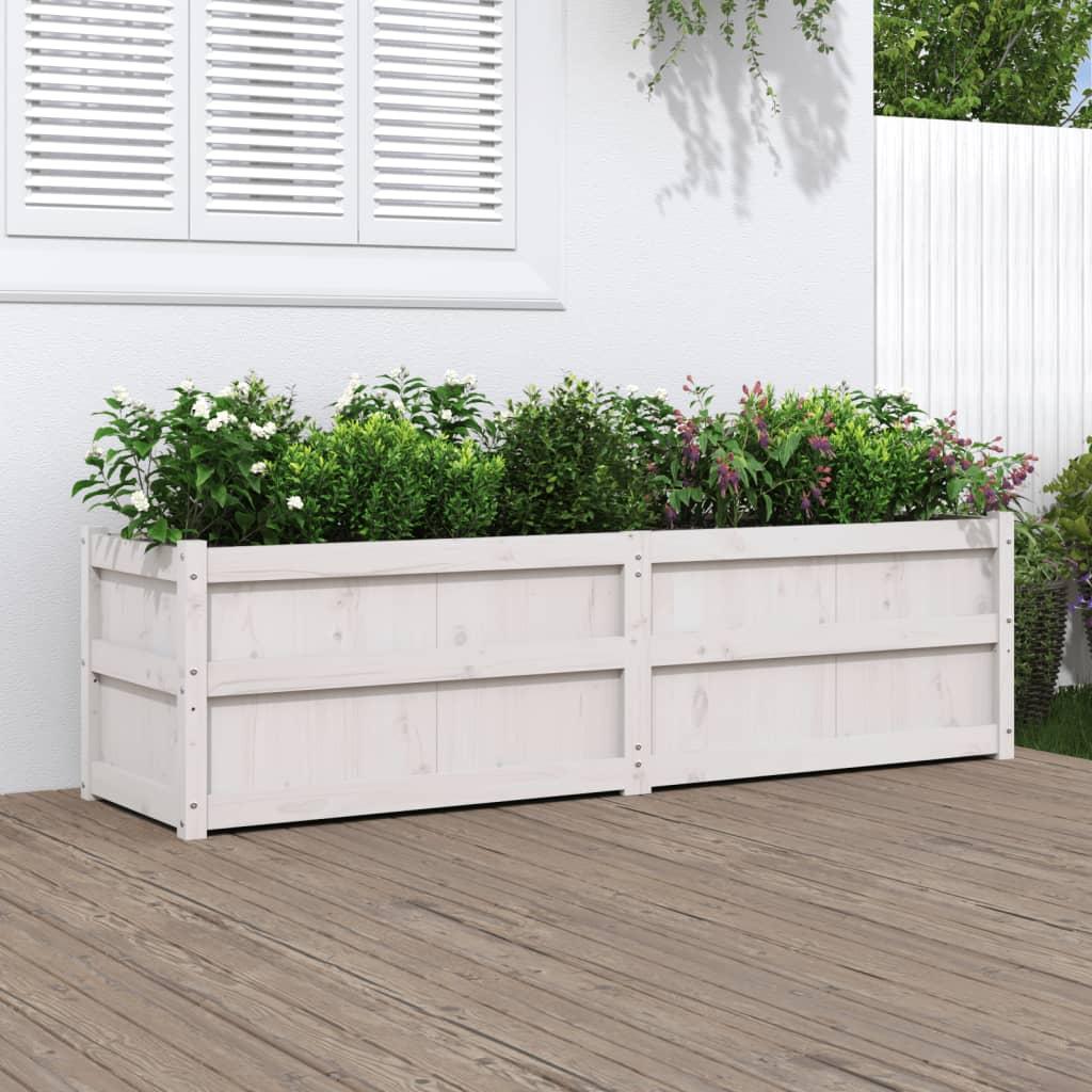 Plantekasse 180x50x50 cm massivt fyrretræ hvid Plantekasse 180x50x50 cm massivt fyrretræ hvid