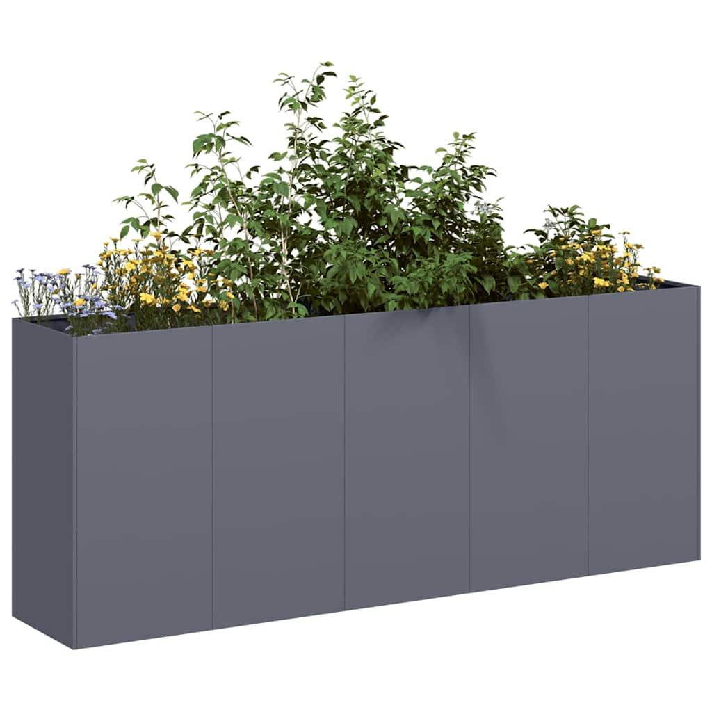 Plantekasse 200x40x80 cm koldvalset stål antracitgrå Plantekasse 200x40x80 cm koldvalset stål antracitgrå