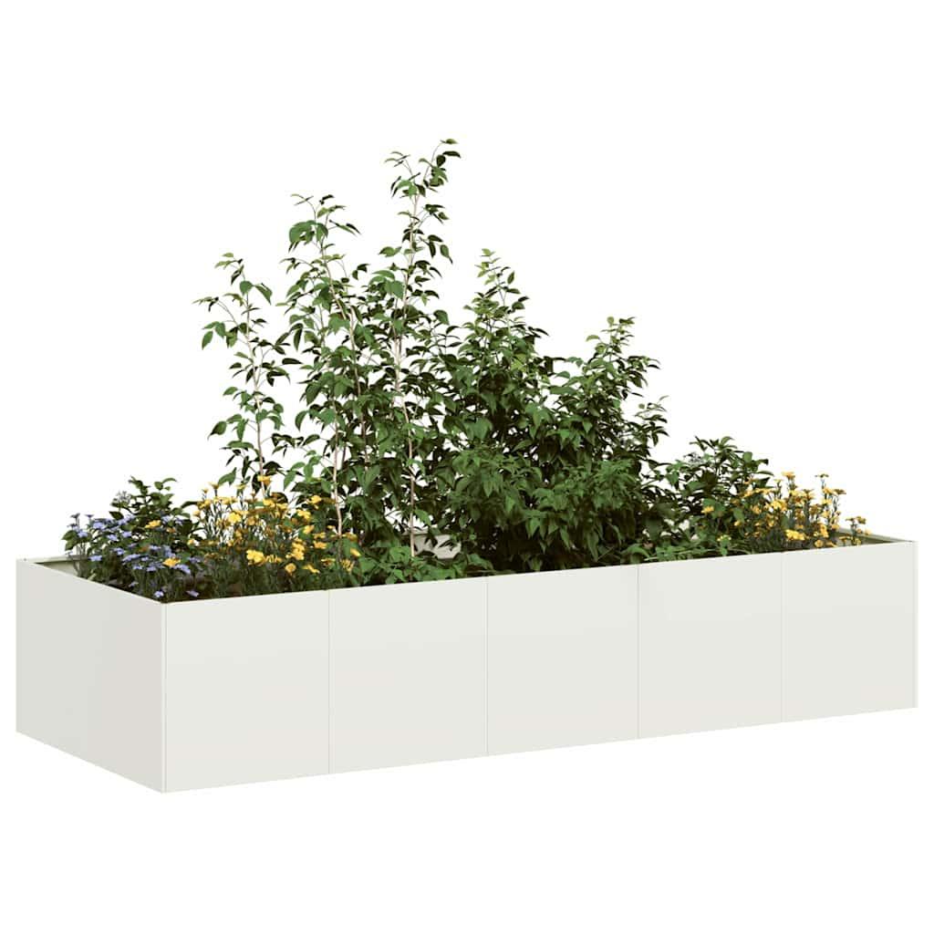 Plantekasse 200x80x40 cm stål hvid Plantekasse 200x80x40 cm stål hvid