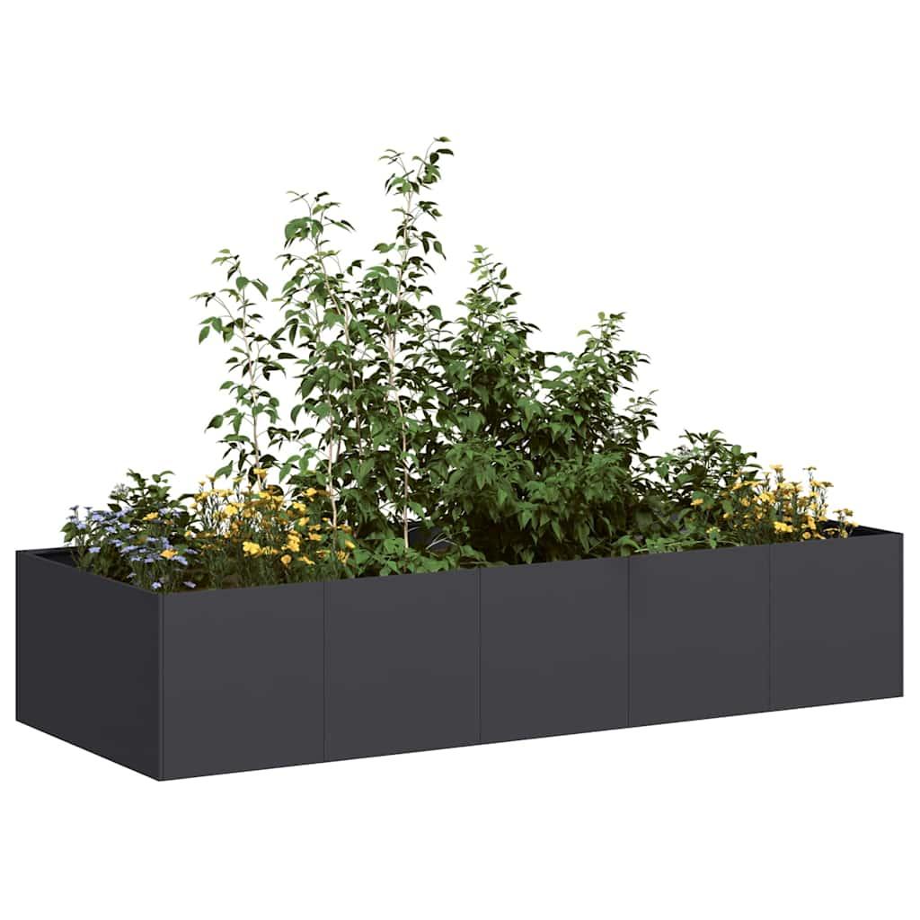 Plantekasse 200x80x40 cm stål sort Plantekasse 200x80x40 cm stål sort