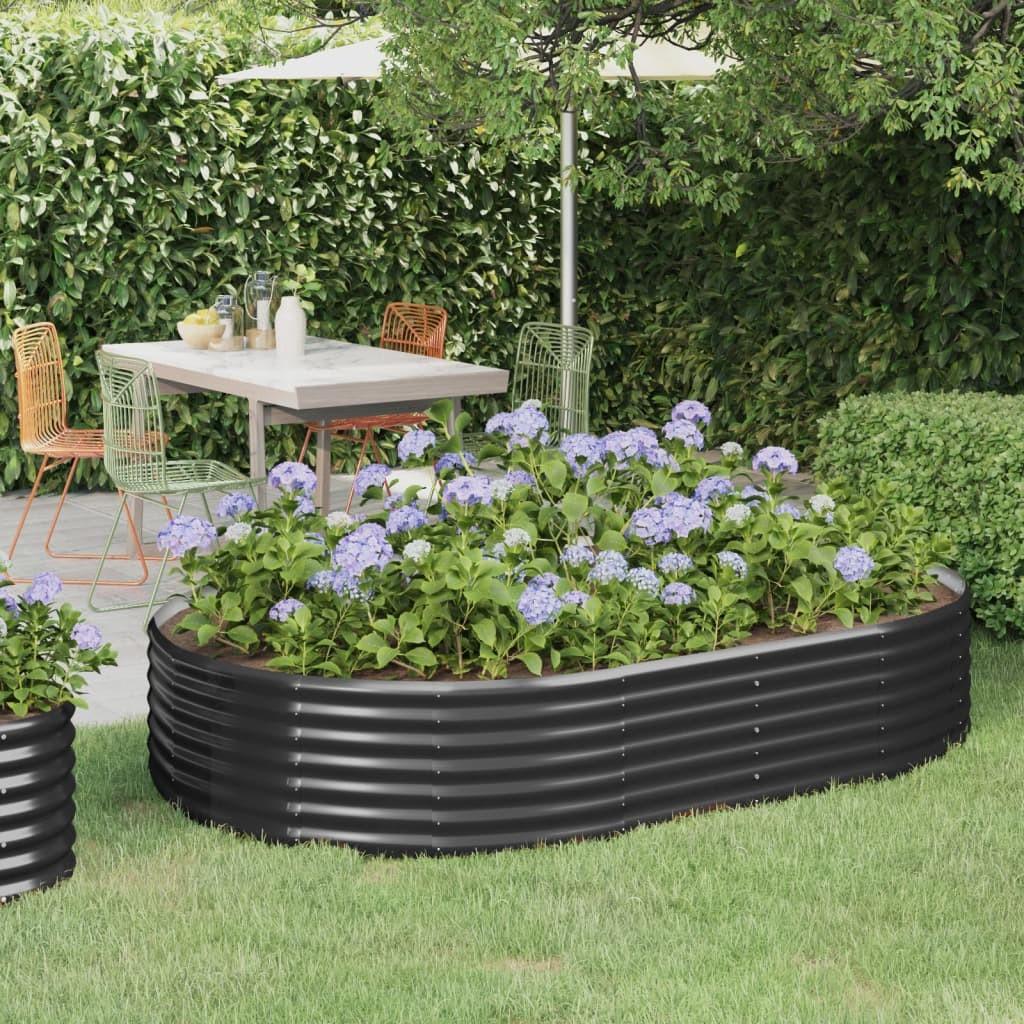 Plantekasse 214x140x36 cm pulverlakeret stål antracitgrå Plantekasse 214x140x36 cm pulverlakeret stål antracitgrå
