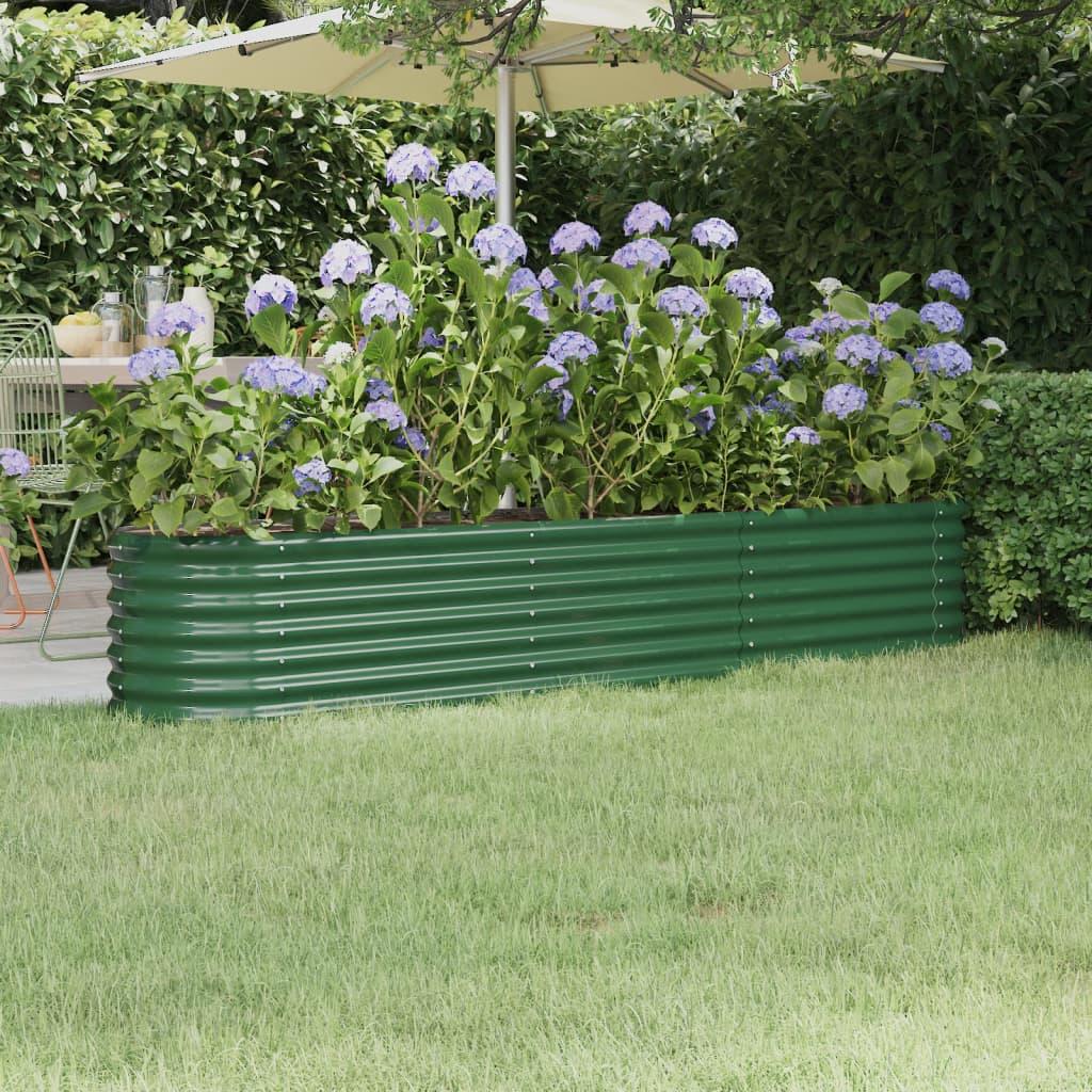 Plantekasse 224x40x36 cm pulverlakeret stål grøn Plantekasse 224x40x36 cm pulverlakeret stål grøn