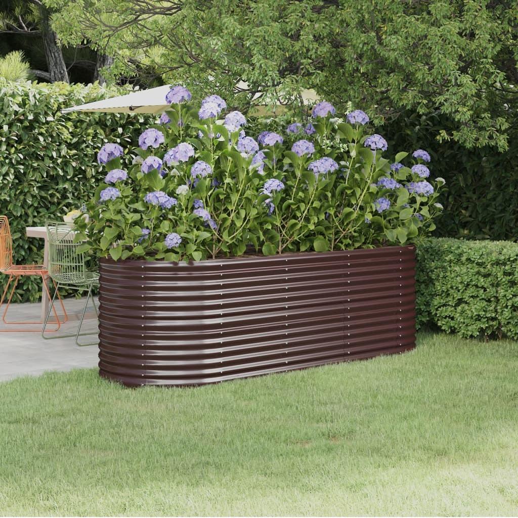 Plantekasse 224x80x68 cm pulverlakeret stål brun Plantekasse 224x80x68 cm pulverlakeret stål brun