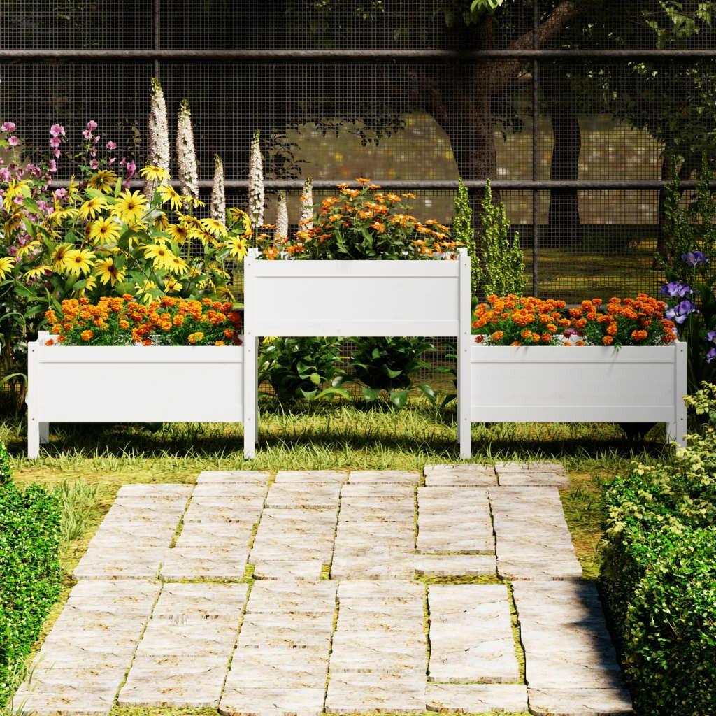 Plantekasse 245,5x44x75 cm massivt fyrretræ hvid Plantekasse 245,5x44x75 cm massivt fyrretræ hvid