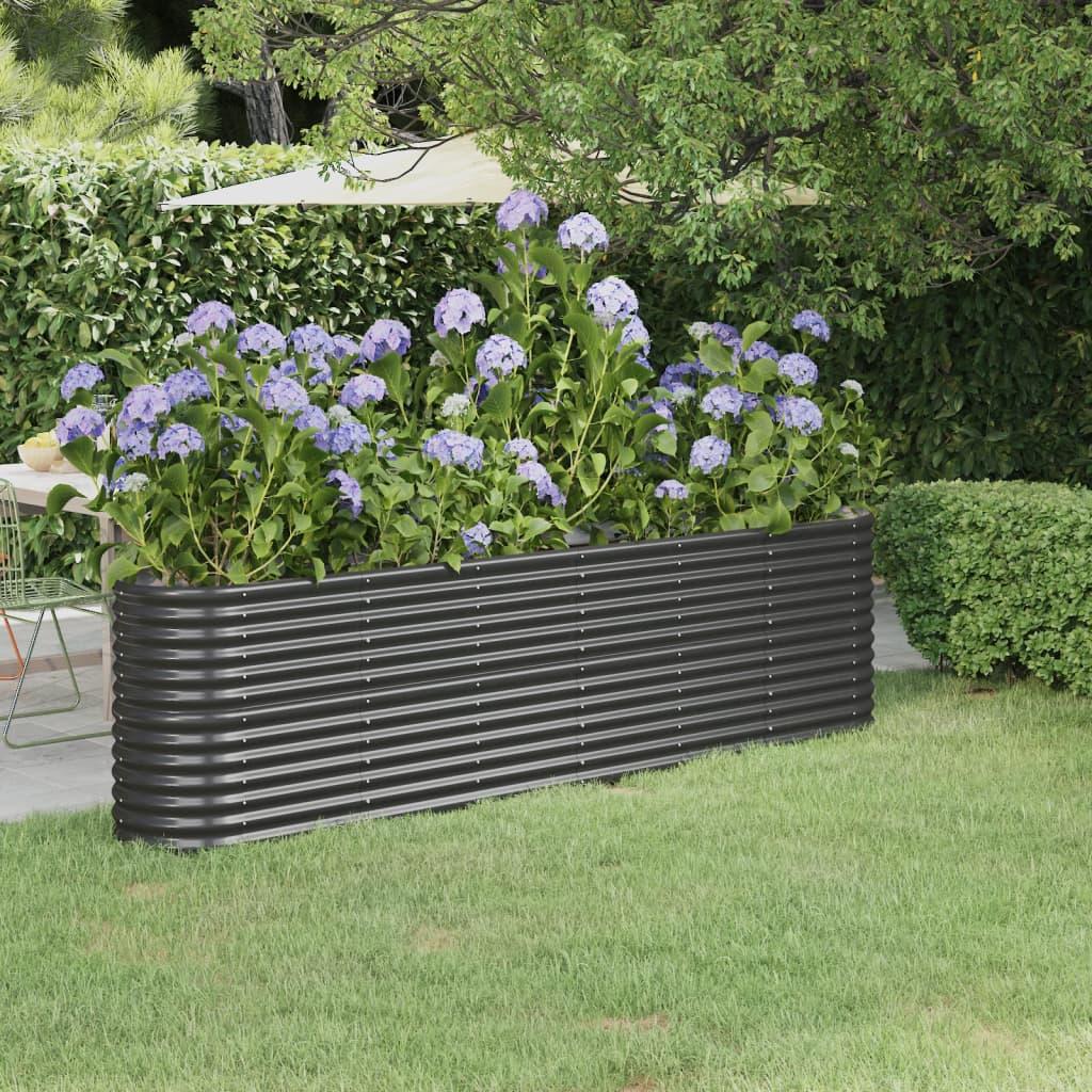Plantekasse 260x40x68 cm pulverlakeret stål antracitgrå Plantekasse 260x40x68 cm pulverlakeret stål antracitgrå