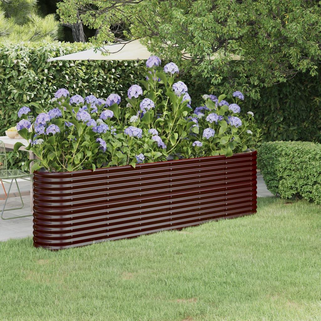 Plantekasse 260x40x68 cm pulverlakeret stål brun Plantekasse 260x40x68 cm pulverlakeret stål brun