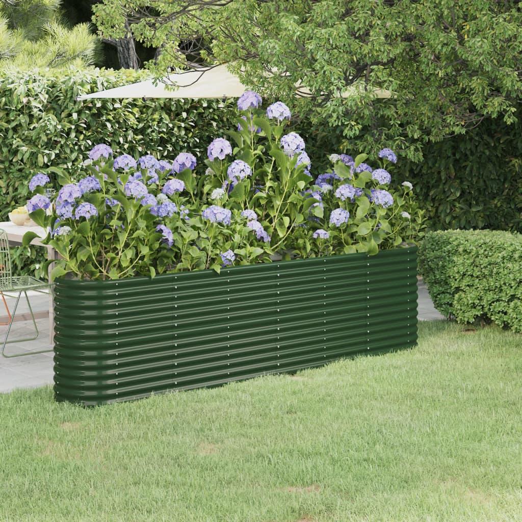 Plantekasse 260x40x68 cm pulverlakeret stål grøn Plantekasse 260x40x68 cm pulverlakeret stål grøn