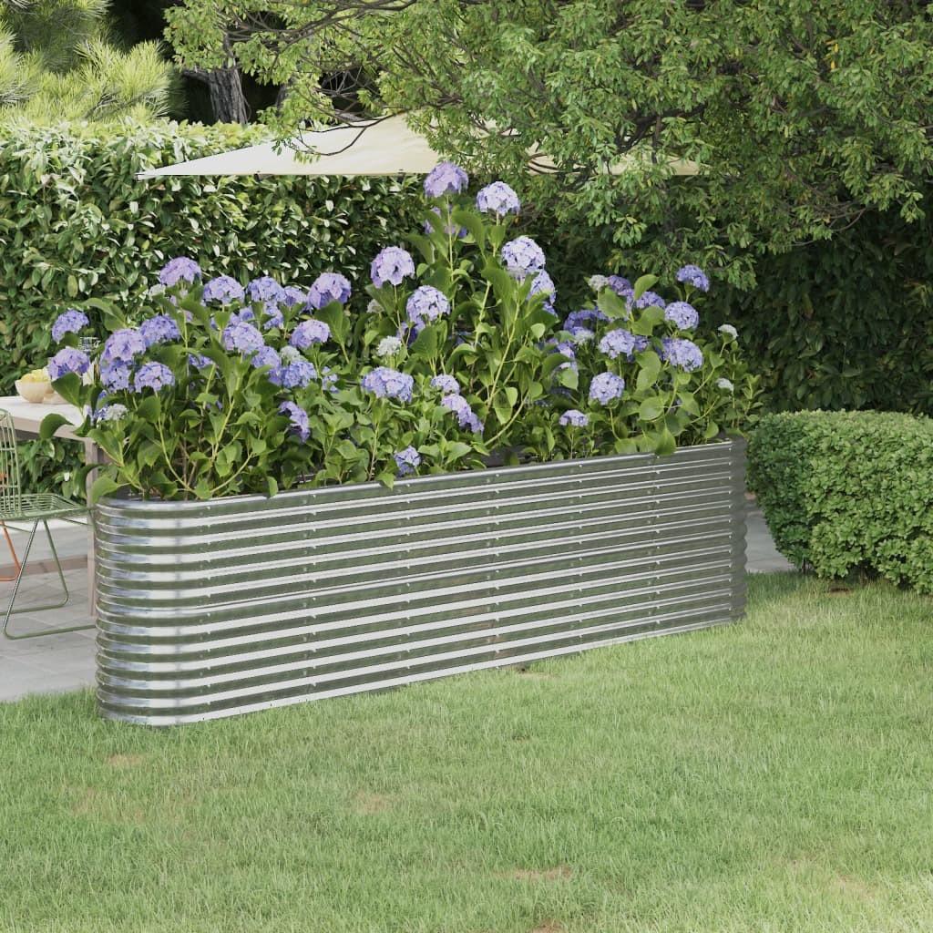 Plantekasse 260x40x68 cm pulverlakeret stål sølvfarvet Plantekasse 260x40x68 cm pulverlakeret stål sølvfarvet