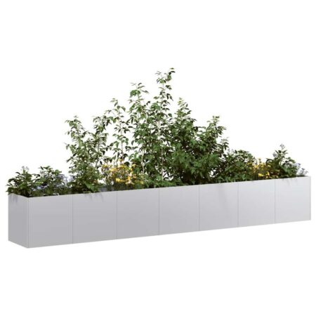 Plantekasse 280 x 40 x 40 cm i galvaniseret stål - højbed til have og terrasse