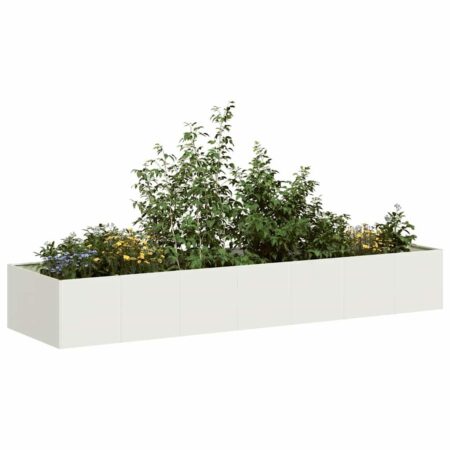 Plantekasse 280x80x40 cm stål hvid