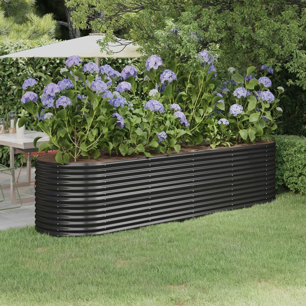 Plantekasse 296x80x68 cm pulverlakeret stål antracitgrå Plantekasse 296x80x68 cm pulverlakeret stål antracitgrå