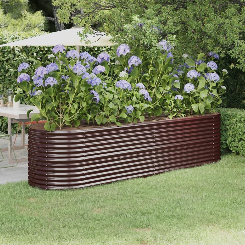 Plantekasse 296x80x68 cm pulverlakeret stål brun Plantekasse 296x80x68 cm pulverlakeret stål brun